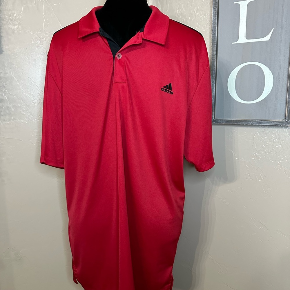 Men’s Large Red Adidas Polo